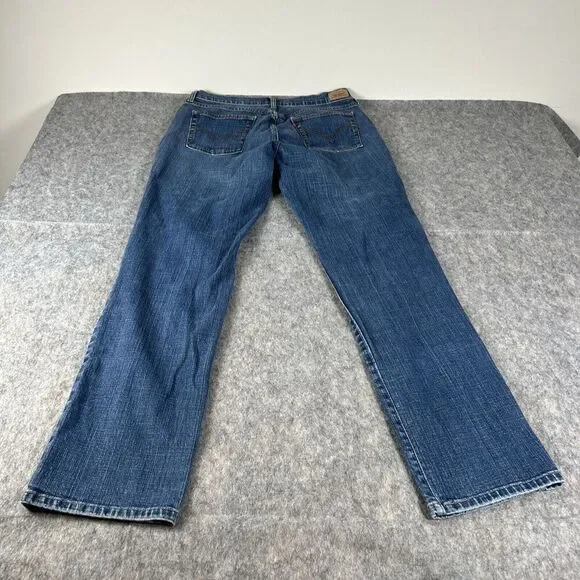 Levis 505 Straight Leg Jeans Womens 12M Blue Denim Mid Rise Zip Fly 5-Pockets - Picture 12 of 16